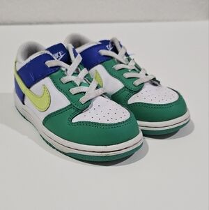 Nike Dunk Low Baby Infant Toddler Boy Girl 9 C Royal Blue Stadium Green White